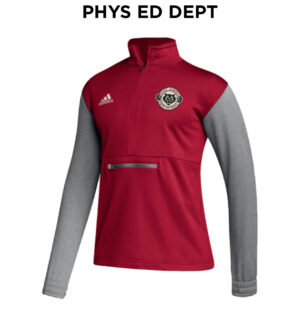 EA PE Health Drivers Ed Adidas Team Issue color block 1/4 zip pullover -Power Red/Grey