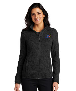 Eagle Integrated Services Port Authority Ladies Sweater Fleece Jacket-Black Heather