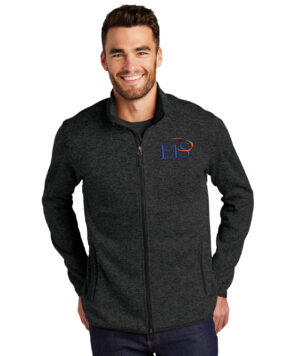 Eagle Integrated Services Port Authority Men’s Sweater Fleece Jacket-Black Heather