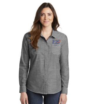 Eagle Integrated Services Port Authority Ladies Slub Chambray Shirt-Grey