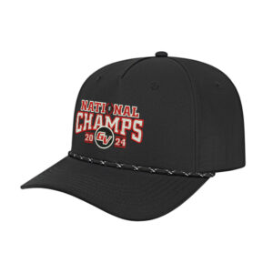 GV FB National Champs Athletic Rope Cap-Black/Black/White Rope