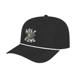 1031 Golf Gang Athletic Rope Cap-Black/White Rope