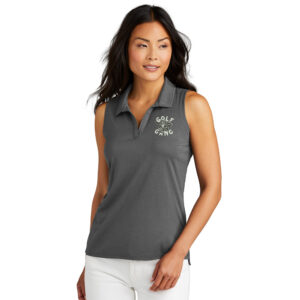 1031 Golf Gang TravisMathew Ladies Coto Performance Sleeveless Polo-Quiet Shade Grey Black