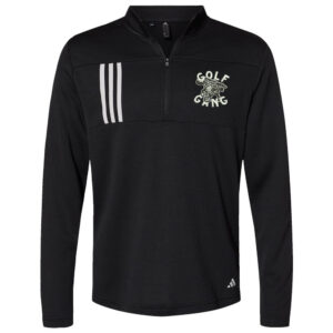 1031 Golf Gang Adidas 3-Stripes Double Knit 1/4 zip pullover Men-Black/Grey