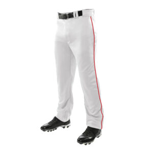 Heyworth Baseball Champro Adult Triple Crown Open Bottom Pant with Piping-White/Red