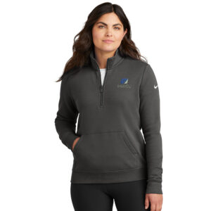 IHMVCU Nike Ladies Club Fleece Sleeve Swoosh 1/2-Zip-Anthracite