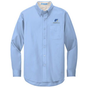 IHMVCU Port Authority Long Sleeve Easy Care Shirt Men-Light Blue/Light Stone