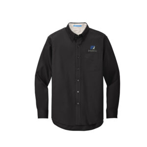 IHMVCU Port Authority Tall Long Sleeve Easy Care Shirt Men-Black/Light Stone