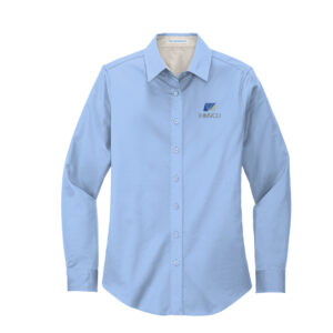 IHMVCU Port Authority Ladies Long Sleeve Easy Care Shirt-Light Blue/Stone