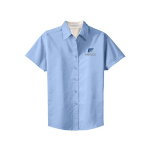 IHMVCU Port Authority Ladies Short Sleeve Easy Care Shirt-Light Blue/Stone