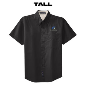 IHMVCU Port Authority TALL Short Sleeve Easy Care Shirt Men-Black/Stone