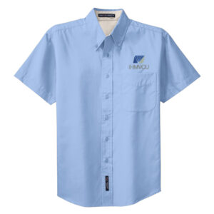 IHMVCU Port Authority Short Sleeve Easy Care Shirt-Light Blue/Stone