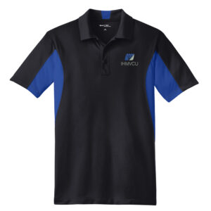 IHMVCU Men Sport-Tek Side Blocked Micropique Sport-Wick Polo-Black/Royal