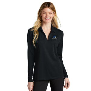 IHMVCU Nike Ladies Dri-FIT Micro Pique 2.0 Long Sleeve Polo-Black