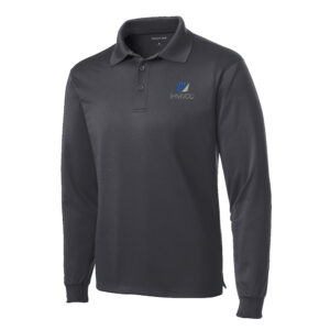 IHMVCU Sport-Tek Men Long Sleeve Micropique Sport-Wick Polo-Iron Grey