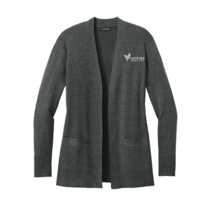 Jaybird Port Authority Women’s Easy Care Open-Front Cardigan Sweater-Charcoal Heather