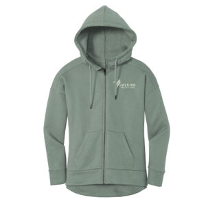 Jaybird District Women’s Perfect Weight Fleece Drop Shoulder Full-Zip Hoodie-Laurel Green