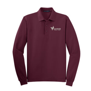 Jaybird Port Authority Men Long Sleeve Silk Touch Polo-Burgundy