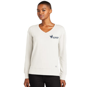 Jaybird OGIO Ladies Luuma Flex Long Sleeve V-Neck-Ivory Snow