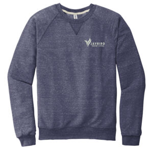 Jaybird Unisex Jerzees Snow Heather French Terry Raglan Crew-Navy