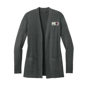 MCH Port Authority Women’s Easy Care Open-Front Cardigan Sweater-Charcoal Heather