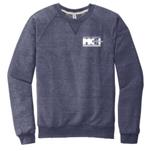 MCH Unisex Jerzees Snow Heather French Terry Raglan Crew-Navy