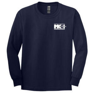 MCH Unisex Cotton Long Sleeve Tee-Navy