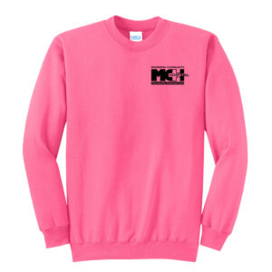 MCH Unisex Fleece Crewneck Sweatshirt-Neon Pink