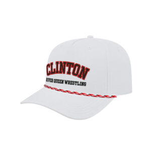 03.River Queen Wrestling Athletic Rope Cap-White/Red/White/Black Rope