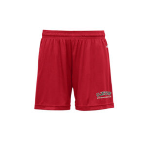 09.River Queen Wrestling Badger  B-Core Women’s 5″ Inseam Shorts-Red