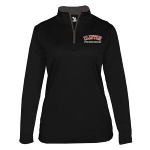 12.River Queen Wrestling B-Core Ladies 1/4 Zip-Black/Graphite