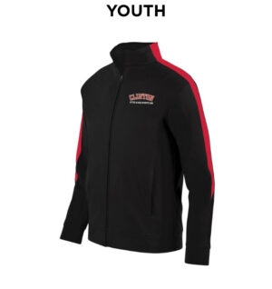 14.River Queen Wrestling Augusta YOUTH Medalist brushed tricot full zip warmup jacket-Black/Red