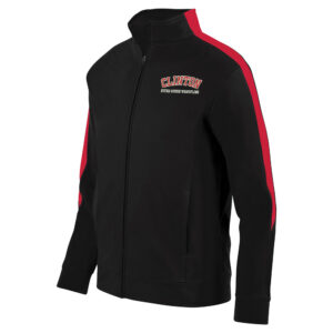 15.River Queen Wrestling Augusta Medalist brushed tricot full zip warmup jacket Men-Black/Red