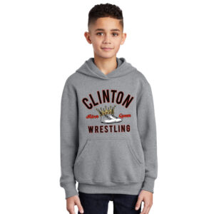 23.River Queen Wrestling Youth Fleece Hooded Sweatshirt-Athletic heather