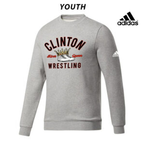 29.River Queen Wrestling Adidas YOUTH Fleece Crewneck Sweatshirt- MedGrey Heather