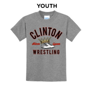 32.River Queen Wrestling Youth Short Sleeve Tee-Athletic heather