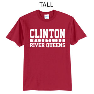 44.River Queen Wrestling Tall Short Sleeve Tee-Red