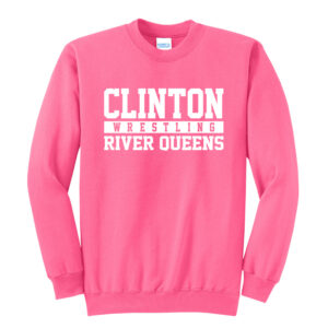 48.River Queen Wrestling Unisex Fleece Crewneck Sweatshirt-Neon Pink