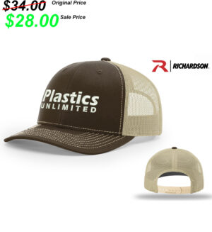 Plastics Unlimited Richardson Pro Crown Mesh Back Adjustable back cap Split-Brown/ Khaki