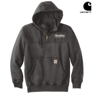 Plastics Unlimited Carhartt Rain Defender Paxton Heavyweight Hooded Zip Mock Sweatshirt Men-Carbon Heater