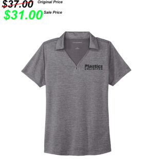 Plastics Unlimited Port Authority Ladies Shadow Stripe Polo-Shadow Grey