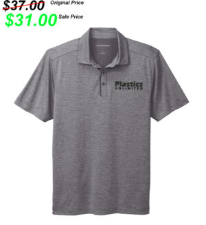 Plastics Unlimited Port Authority Men Shadow Stripe Polo-Shadow Grey