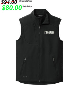 Plastics Unlimited Eddie Bauer Men Stretch Soft Shell Vest-Black