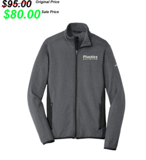 Plastics Unlimited Eddie Bauer Men Full-Zip Heather Stretch Fleece Jacket-Dark Charcoal Heather