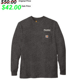 Plastics Unlimited Carhartt Men Workwear Pocket Long Sleeve T-Shirt-Carbon Heather