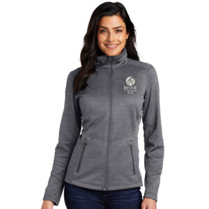 The GroupRevive Port Authority Ladies Digi Stripe Fleece Jacket-Black