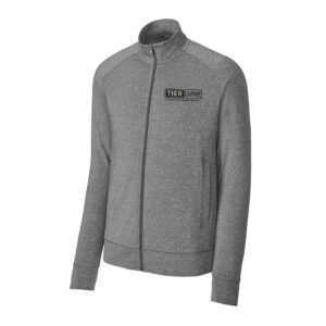 Tier One Gymnastics Sport-Tek Men Sport-Wick Stretch Full-Zip Cadet Jacket-Charcoal Heather Grey