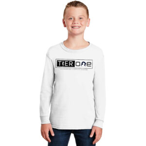 Tier One Gymnastics Youth Cotton Long Sleeve Tee-White