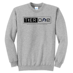 Tier One Gymnastics Unisex Fleece Crewneck Sweatshirt-Athletic Heather