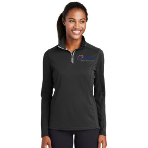 Vista Defense Technologies Sport Tek Ladies Sport Wick Textured 1/4 Zip Pullover-Black